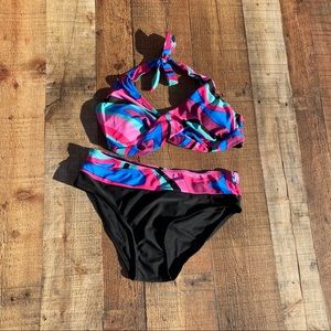 Multi Color Bikini Plus Size Pinks blues Size 14